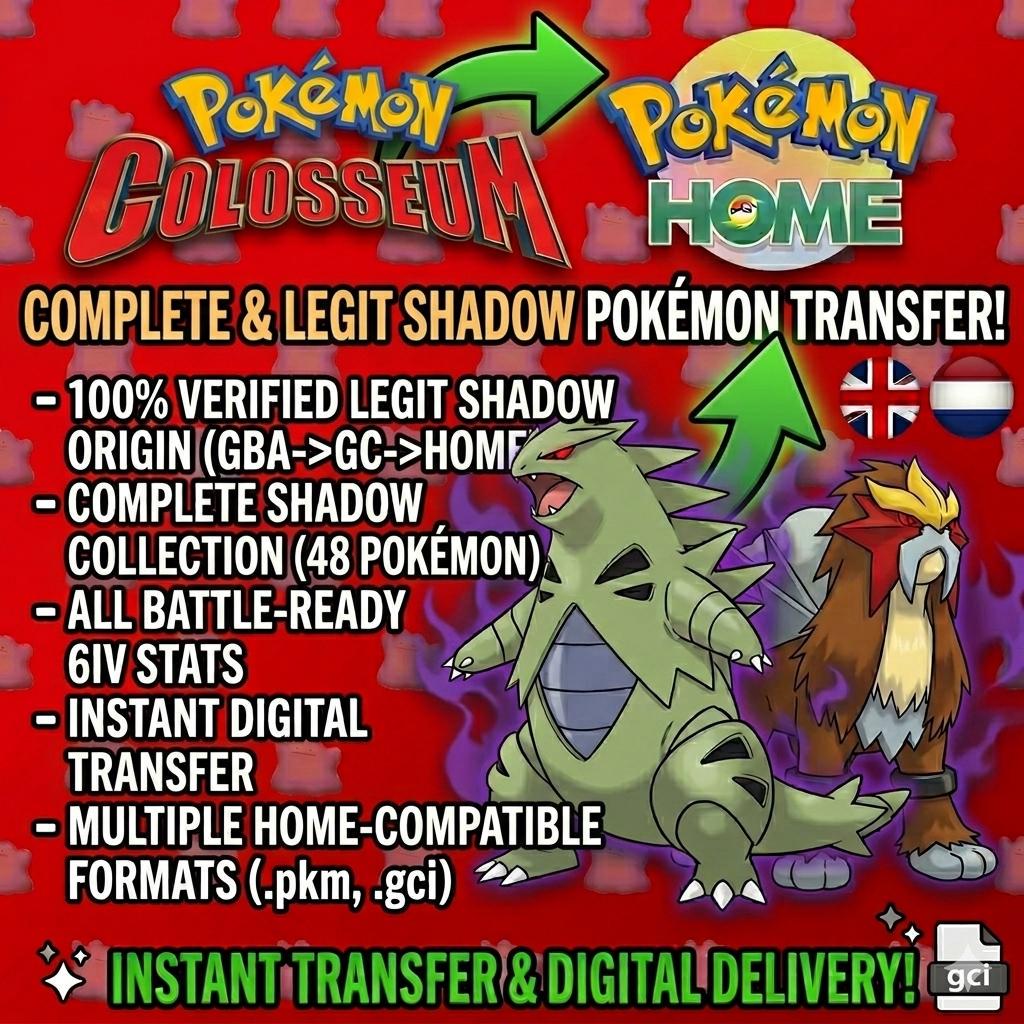 Pokémon Colosseum Bundle Pack, Pokemon Home Shadow Pokémon Colosseum Bundle, 6IV - Pokémon HOME digital Pokémon trade by