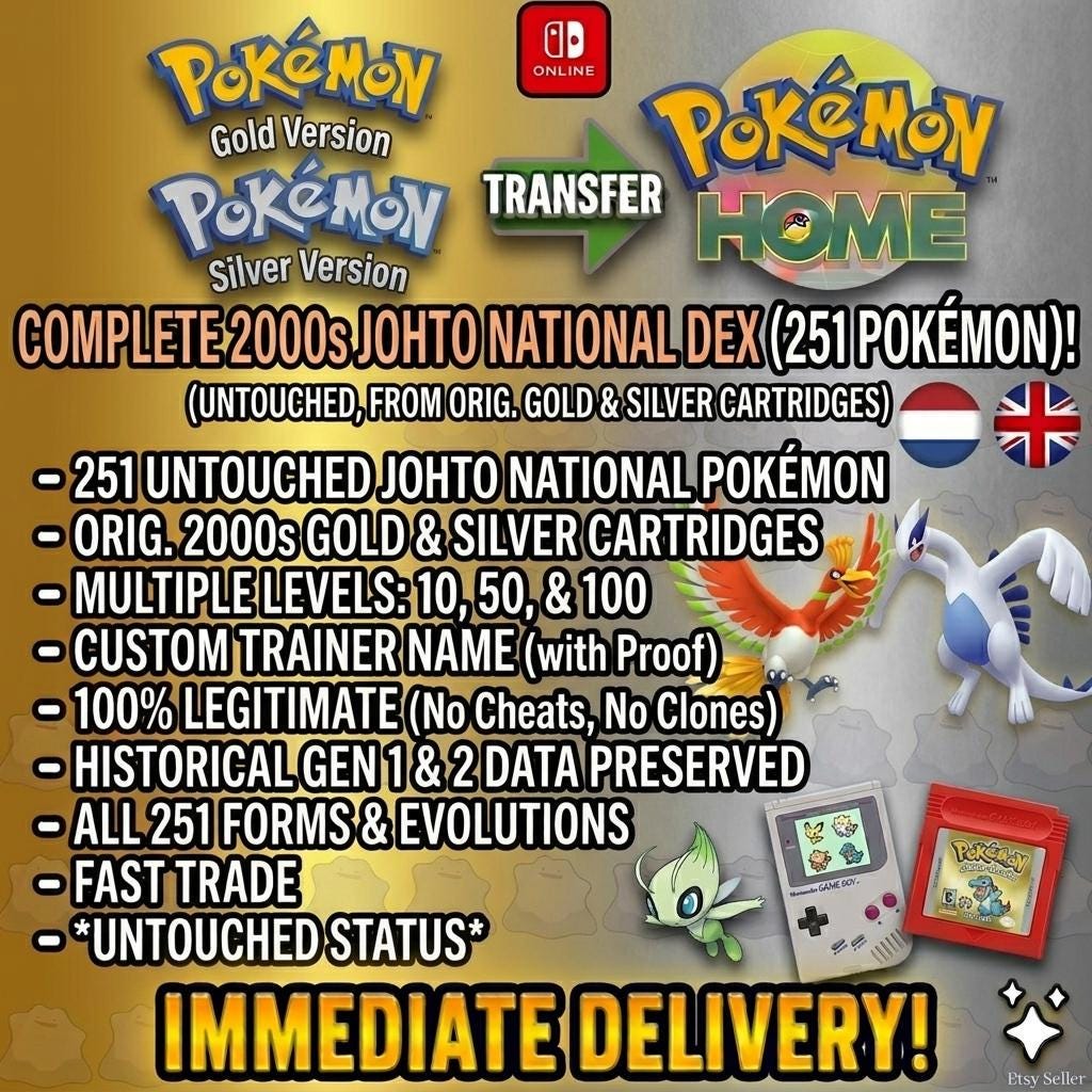 SHINY POKEMON BUNDLE Authentic Gold Silver Pokedex 264 Untouched Pokemon Home - Pokémon HOME digital Pokémon trade by