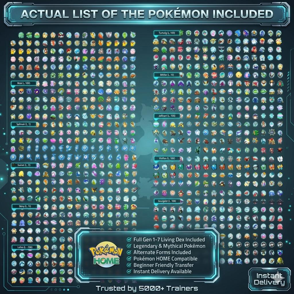Complete Shiny Living Dex Gen 1-7 Pokemon HOME, All Forms Legendaries Mythicals - Pokémon HOME digital Pokémon trade image 5