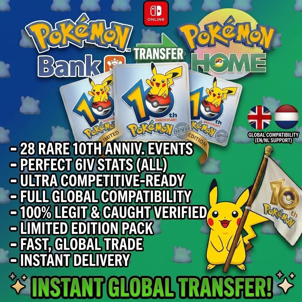 Pokémon 10th Anniversary Bundle Pack, Pokemon Home Event Pokémon Anniversary - Pokémon HOME digital Pokémon trade by