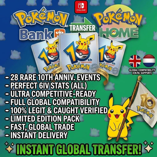 Pokémon 10th Anniversary Bundle Pack, Pokemon Home Event Pokémon Anniversary - Pokémon HOME digital Pokémon trade by