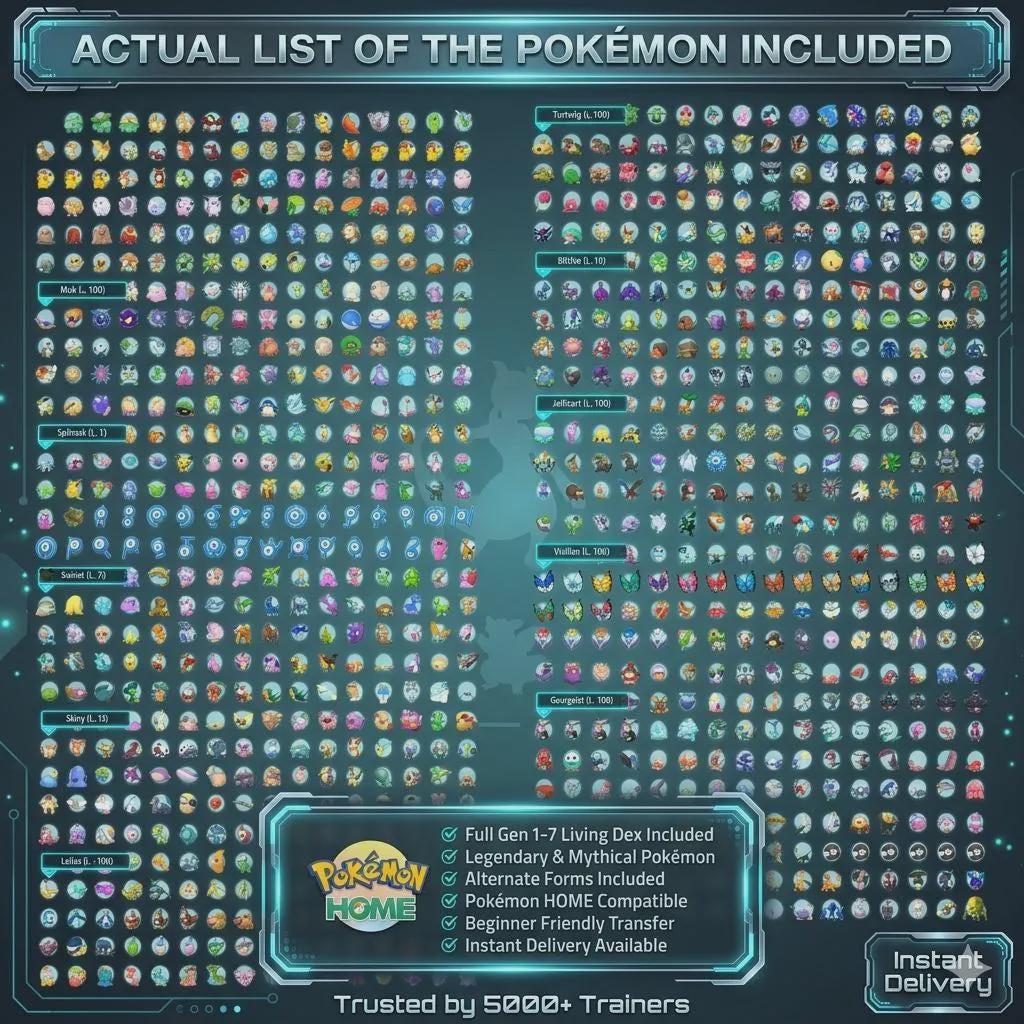 Pokemon HOME Complete Living Dex Gen 1-7 Shiny Legendary Mythical Collection - Pokémon HOME digital Pokémon trade image 4