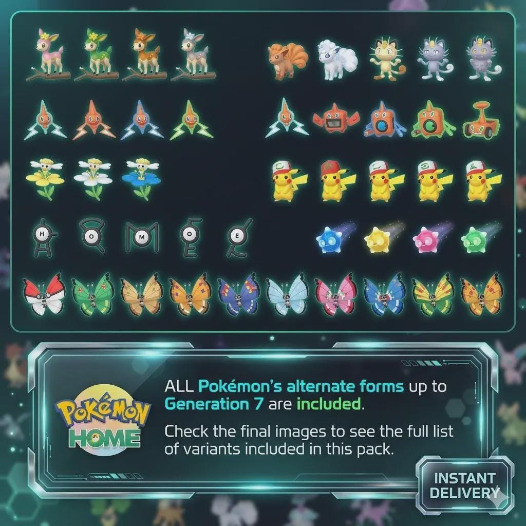 Pokemon HOME Complete Living Dex Gen 1-7 Shiny Legendary Mythical Collection - Pokémon HOME digital Pokémon trade image 3