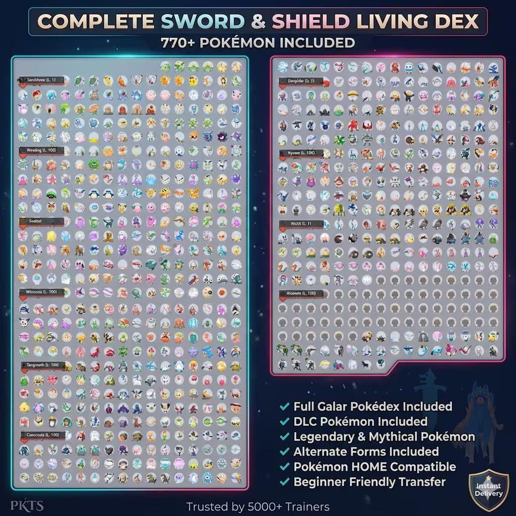 Complete Scarlet Violet Pokedex 930 Pokémon Shiny Living Dex Pokémon HOME Custom OT – image 4
