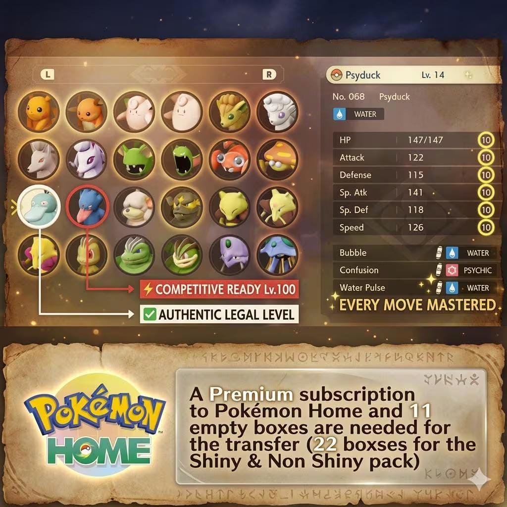 Complete Legends Arceus Pokedex 320 Pokémon Alpha Shiny Living Dex Pokémon HOME - Pokémon Legends: Arceus digital Pokémon