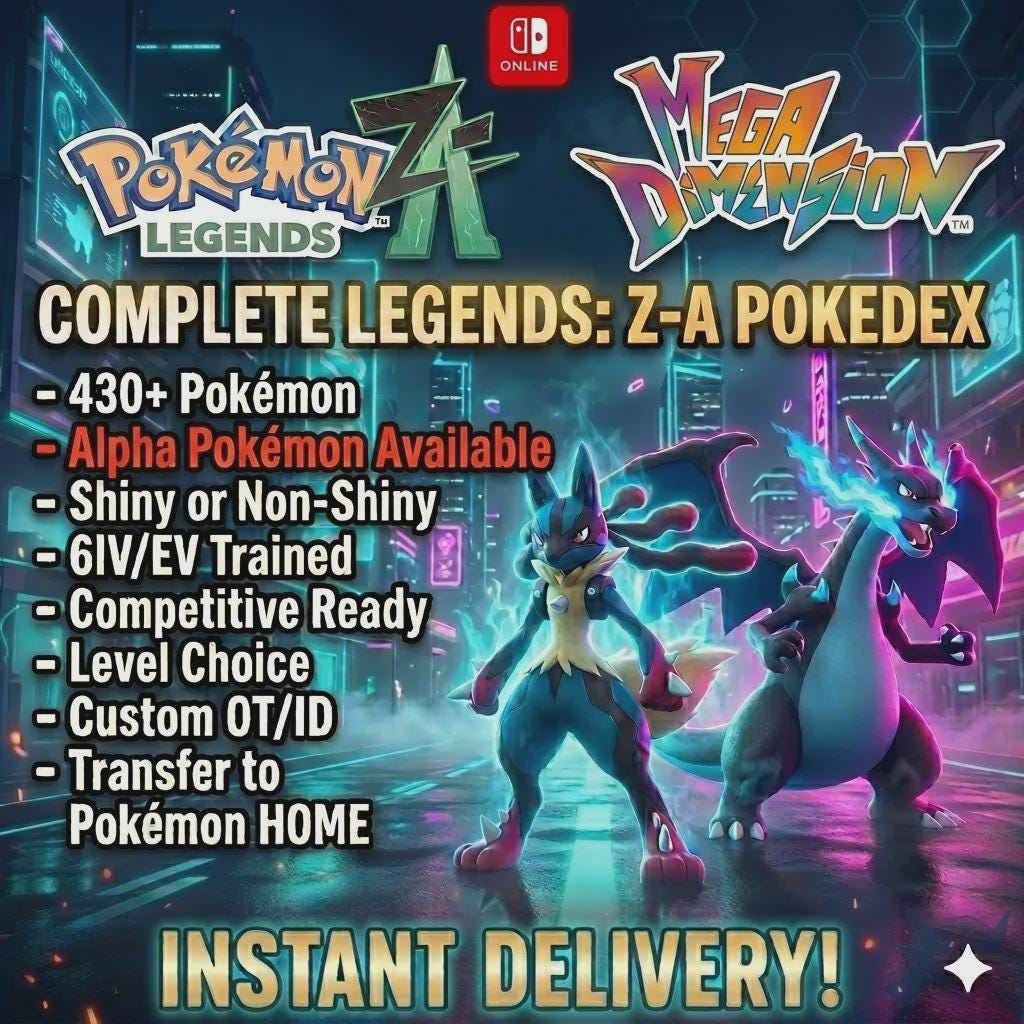 Pokemon Legends ZA Complete Living Dex Shiny Kalos Pokedex Pokémon HOME - Pokémon Legends: Z-A digital Pokémon trade by