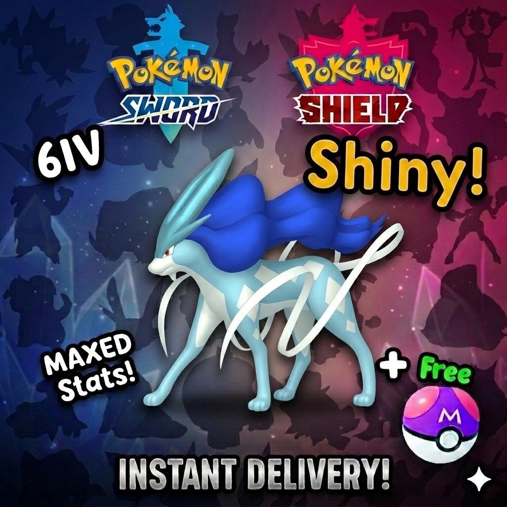 Shiny SUICUNE Pokemon Sword Shield 6IV Competitive Battle Ready