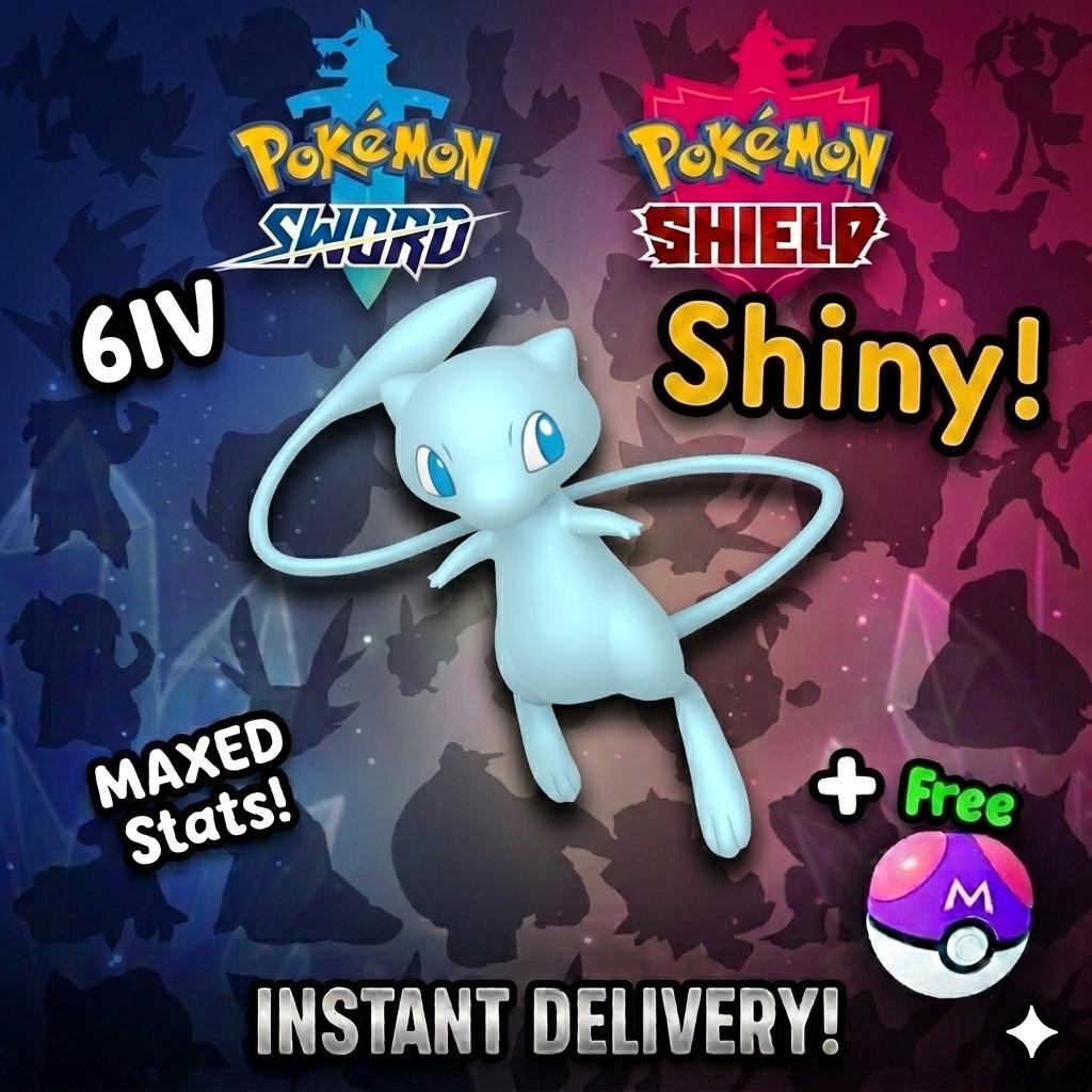 Shiny MEW Pokemon Sword Shield 6IV Competitive Battle Ready