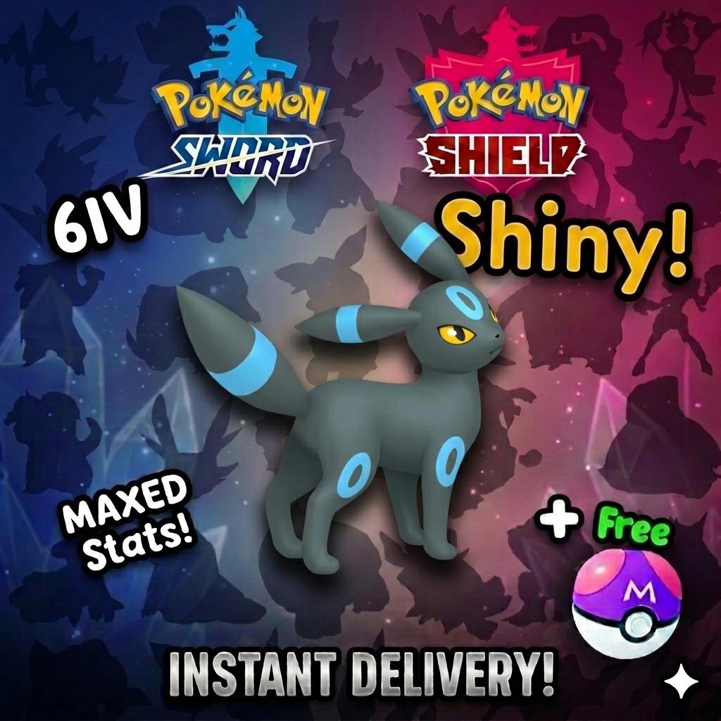 Shiny Umbreon Pokemon Sword Shield 6IV Competitive Battle Ready - PokeTradingShop