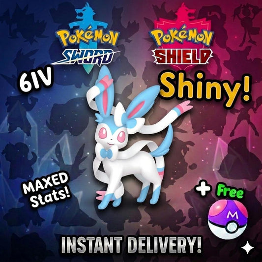 Shiny Sylveon Pokemon Sword Shield 6IV Competitive Battle Ready
