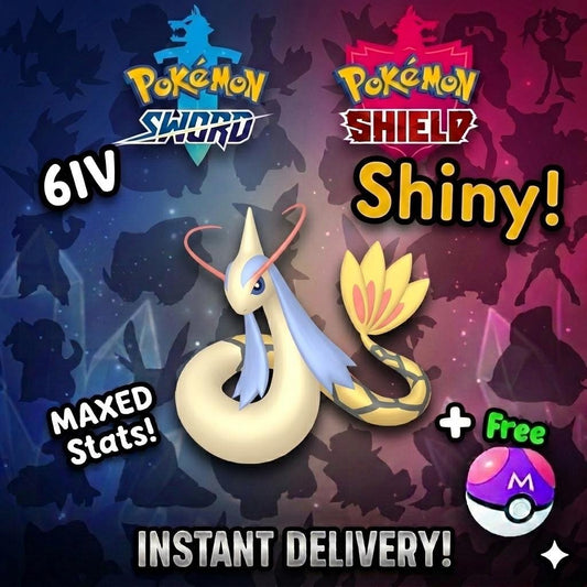 Shiny Milotic Pokemon Sword Shield 6IV Competitive Battle Ready - Pokémon Sword & Shield digital Pokémon trade by