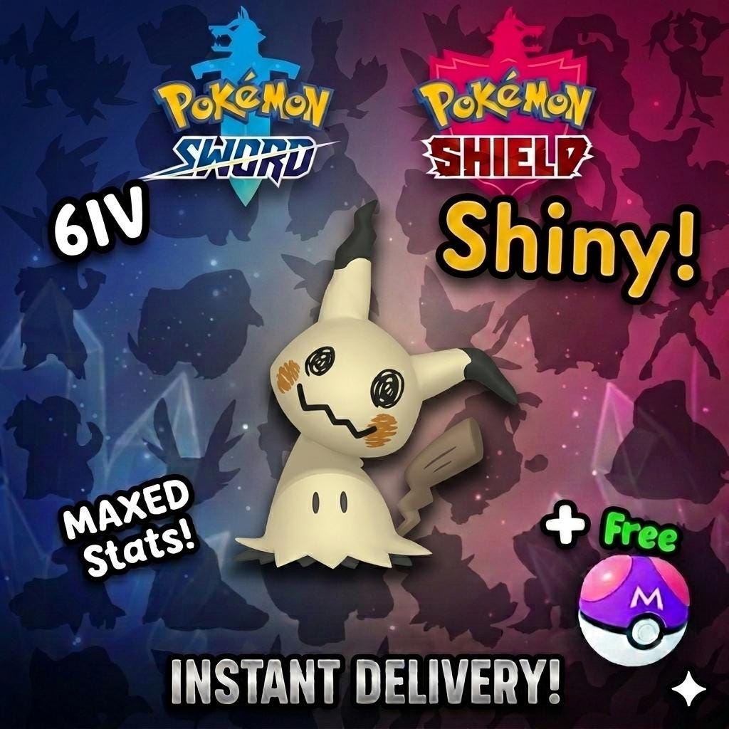 Shiny Mimikyu Pokemon Sword Shield 6IV Competitive Battle Ready - Pokémon Sword & Shield digital Pokémon trade by
