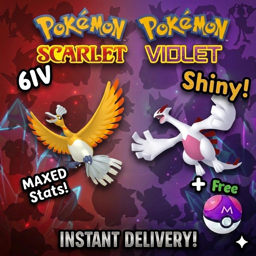SHINY Lugia, Ho Oh Bundle Pack 6IV EV Pokémon Scarlet and Violet 6IV Competitive Battle Ready