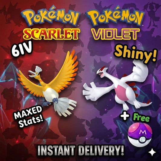 SHINY Lugia, Ho Oh Bundle Pack 6IV EV Pokémon Scarlet and Violet 6IV Competitive Battle Ready