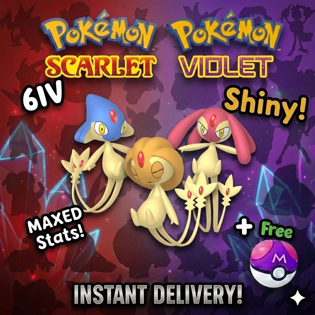 SHINY Uxie, Mesprit, Azelf Bundle Pack 6IV EV Pokémon Scarlet and Violet 6IV Pokemon Free Shiny