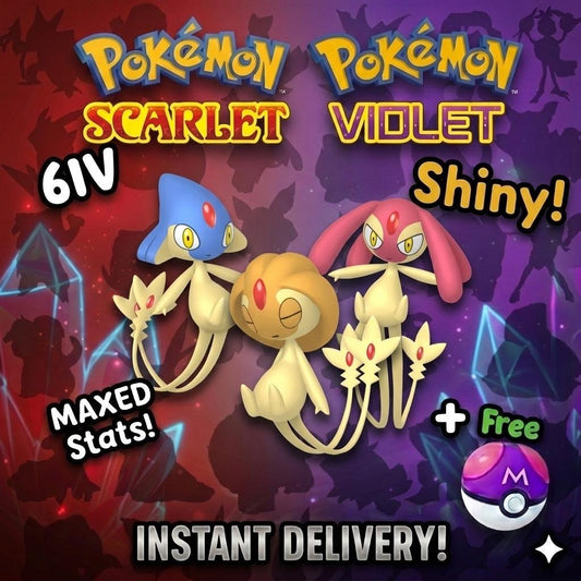 SHINY Uxie, Mesprit, Azelf Bundle Pack 6IV EV Pokémon Scarlet and Violet 6IV Pokemon Free Shiny