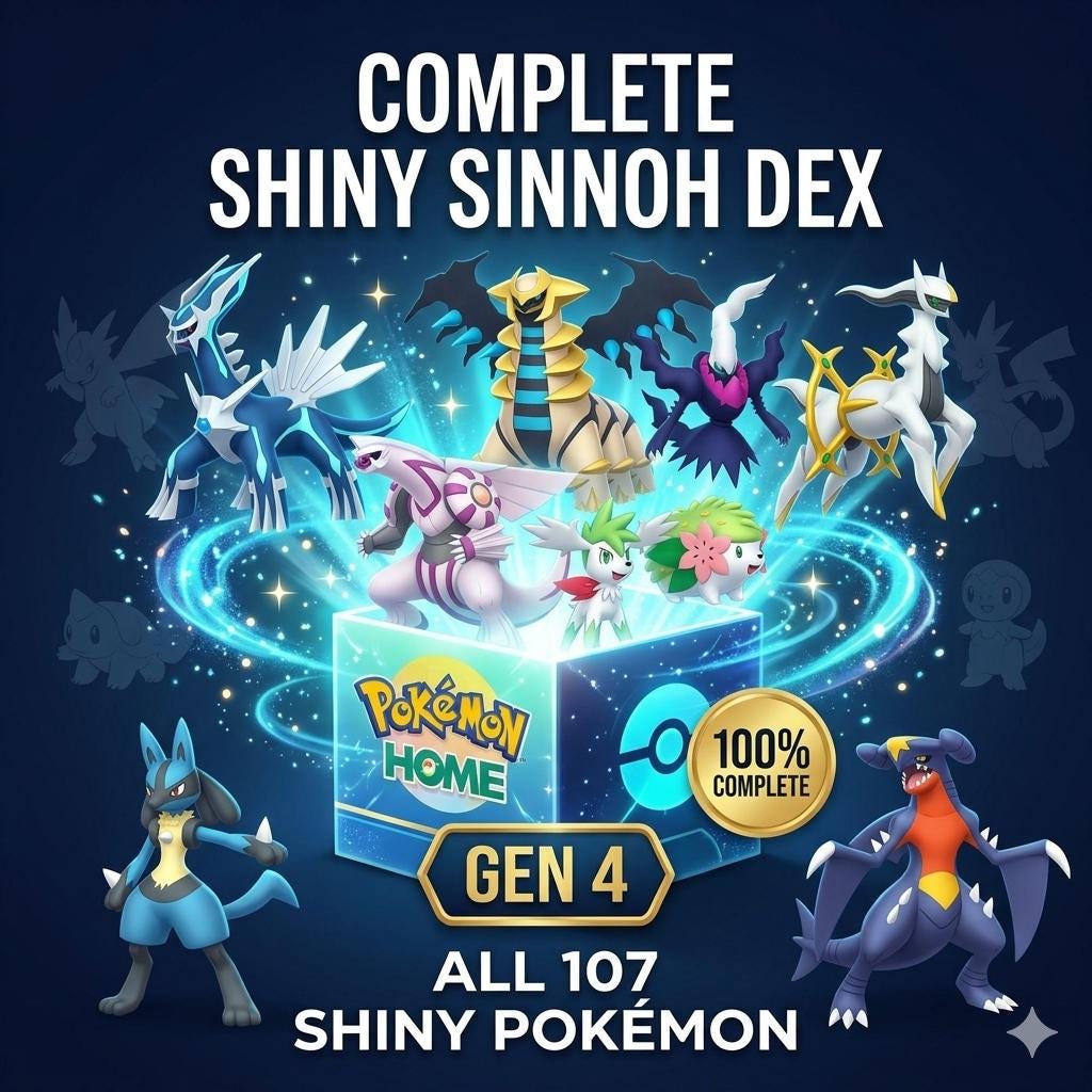 Pokemon HOME 6IV Shiny SINNOH POKEDEX Pokemon Scarlet Violet Pokemon Sword Shield, Pokemon Lets