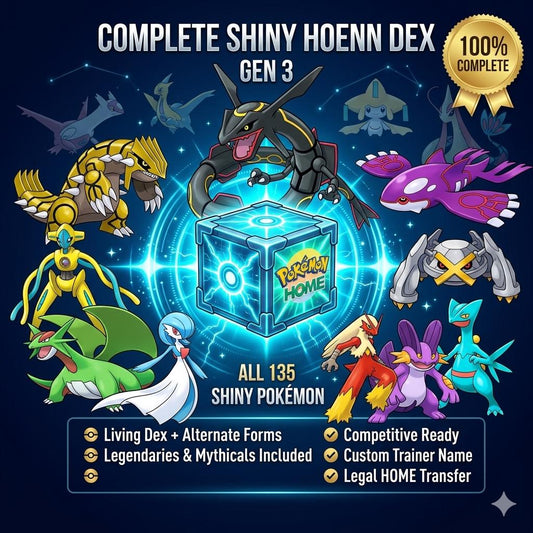 Pokemon HOME 6IV Shiny HOENN POKEDEX Pokemon Scarlet Violet Pokemon Sword Shield Pokemon Lets