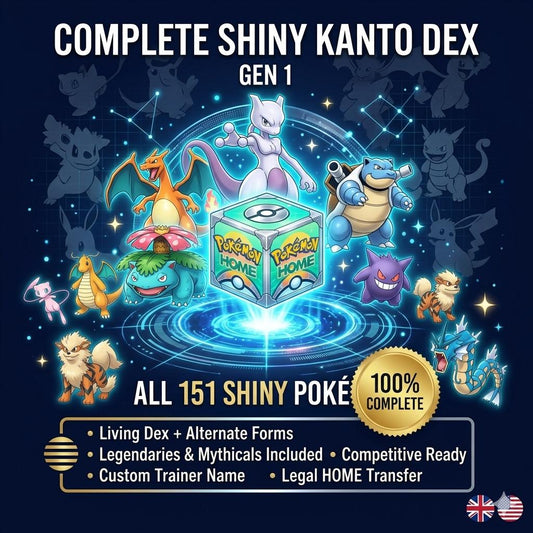 Pokemon HOME 6IV Shiny KANTO POKEDEX Pokemon Scarlet Violet Pokemon Sword Shield Pokemon Lets