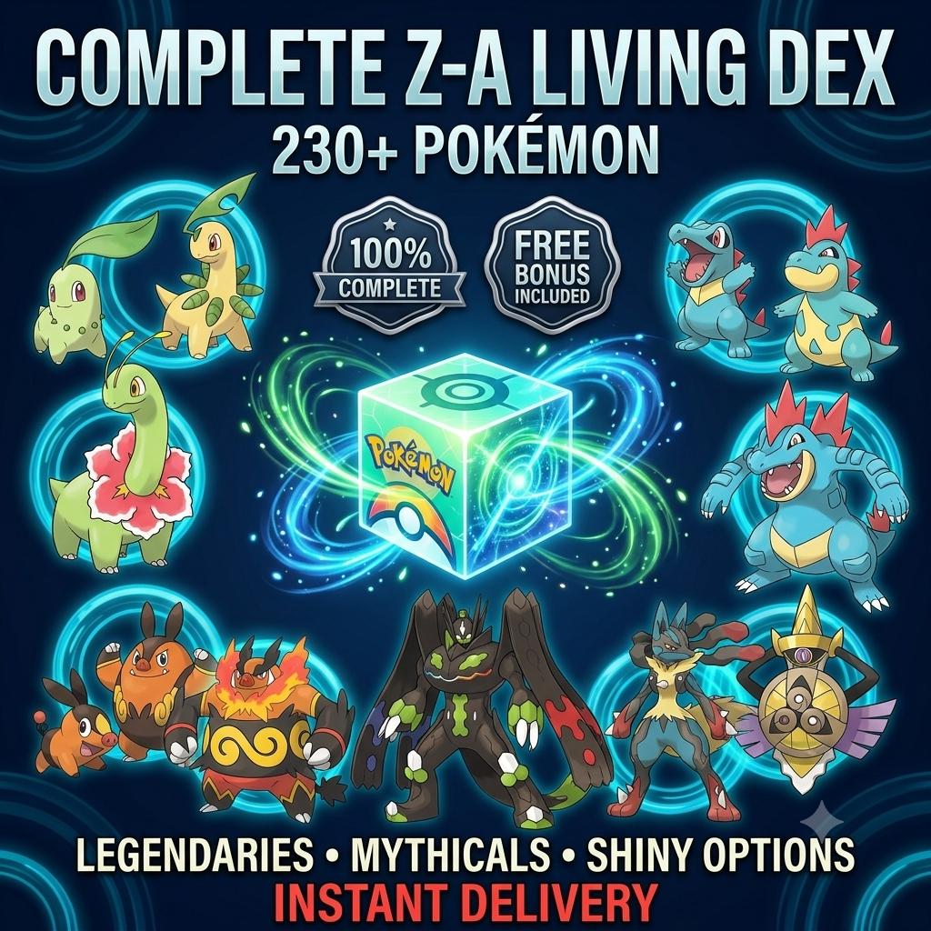 Pokemon ZA Complete Living Dex Shiny Kalos Region Pokédex Gen 6 3DS All Forms Legendaries