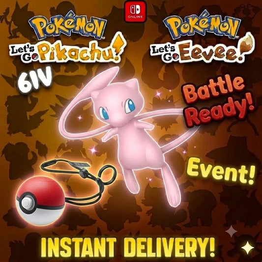 Mew Lets Go Pikachu Eevee 6IV Competitive Battle Ready