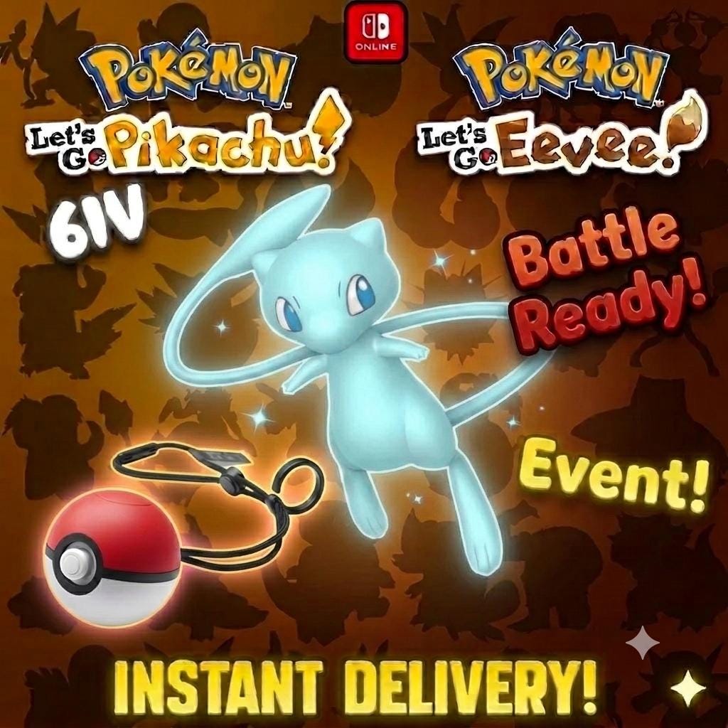 Shiny Mew Pokémon Lets Go Pikachu Lets Go Eevee 6IV Competitive Battle Ready
