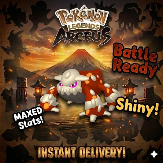 Shiny HEATRAN Pokemon Legends Arceus 6IV Competitive Battle Ready - Pokémon Legends: Arceus digital Pokémon trade by