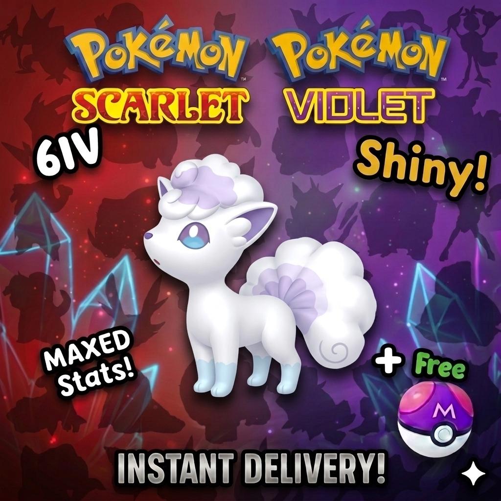 Shiny Alolan VULPIX Pokémon Scarlet Violet 6IV Competitive Battle Ready - Pokémon Scarlet & Violet digital Pokémon trade by