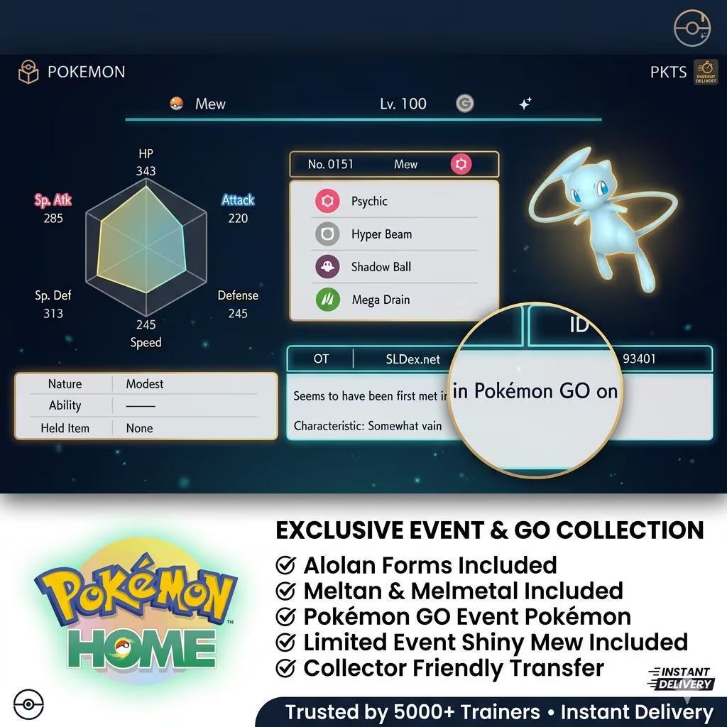 Complete Lets Go Pikachu Eevee Living Dex Pokémon HOME Kanto Pokedex - Pokémon Let's Go Pikachu & Eevee digital Pokémon trade