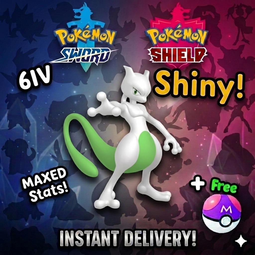 Shiny MEWTWO Pokemon Sword Shield 6IV Competitive Battle Ready