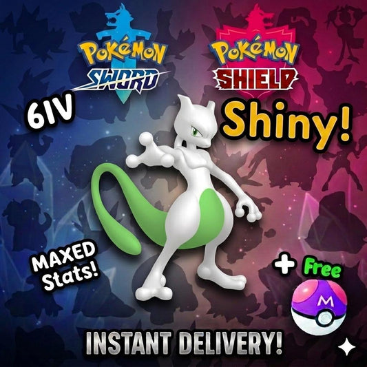 Shiny MEWTWO Pokemon Sword Shield 6IV Competitive Battle Ready