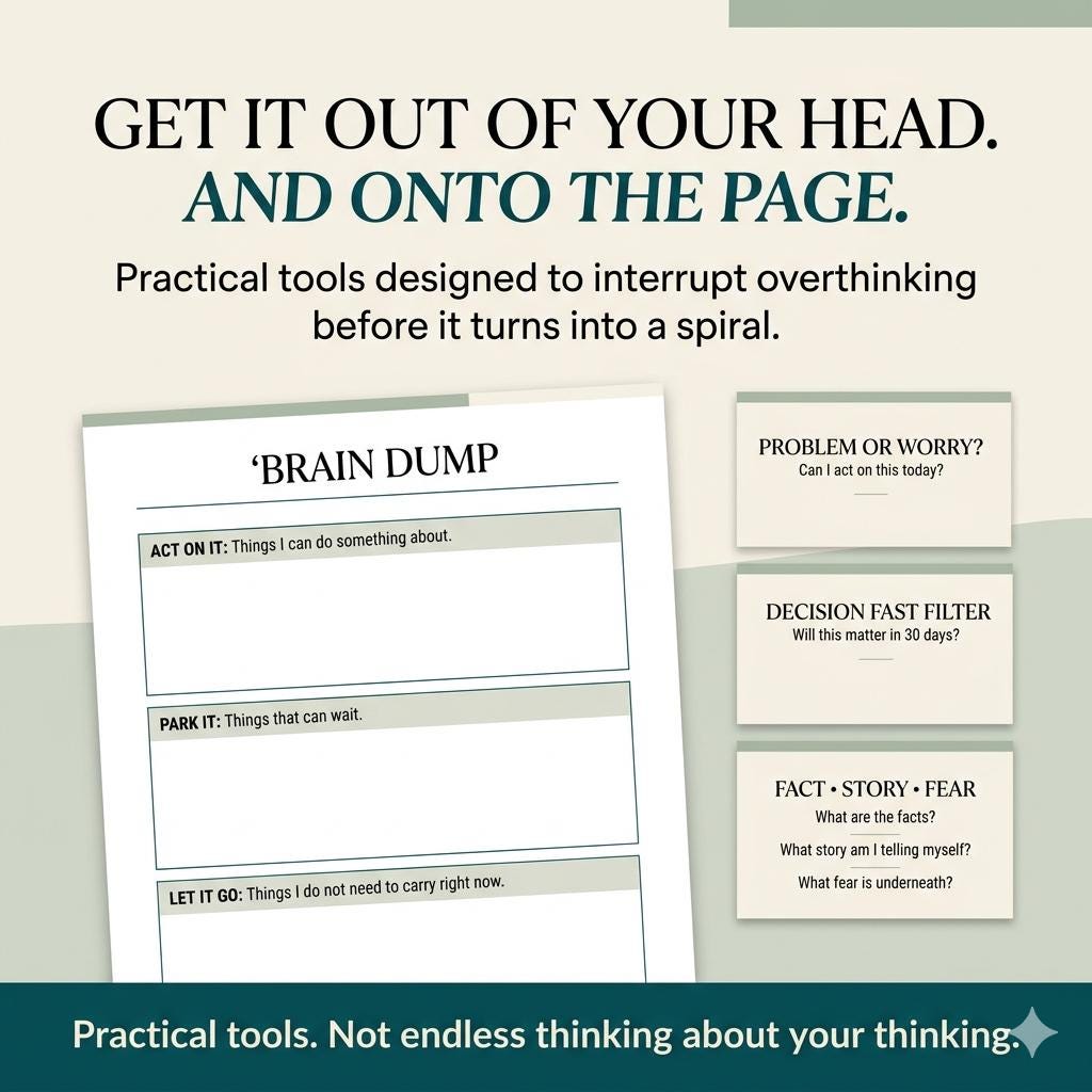 Overthinking Toolkit, Stop Overthinking Workbook Anxiety Relief PDF Racing Mind & Rumination Tools Calm Your Mind Brain Dump Worry Journal - PokeTradingShop