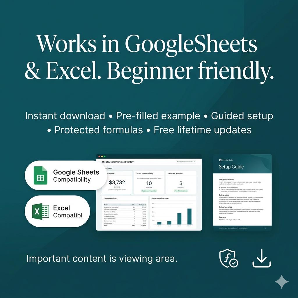 Etsy Bookkeeping Spreadsheet Profit Tracker Sales Tax Dashboard for Etsy Sellers Small Business Income Expense Tracker Google Sheets Excel - PokeTradingShop