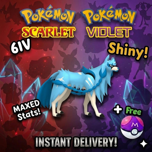 Shiny 6iv ZACIAN CROWNED SWORD Pokémon Scarlet and Violet 6IV Competitive Battle Ready