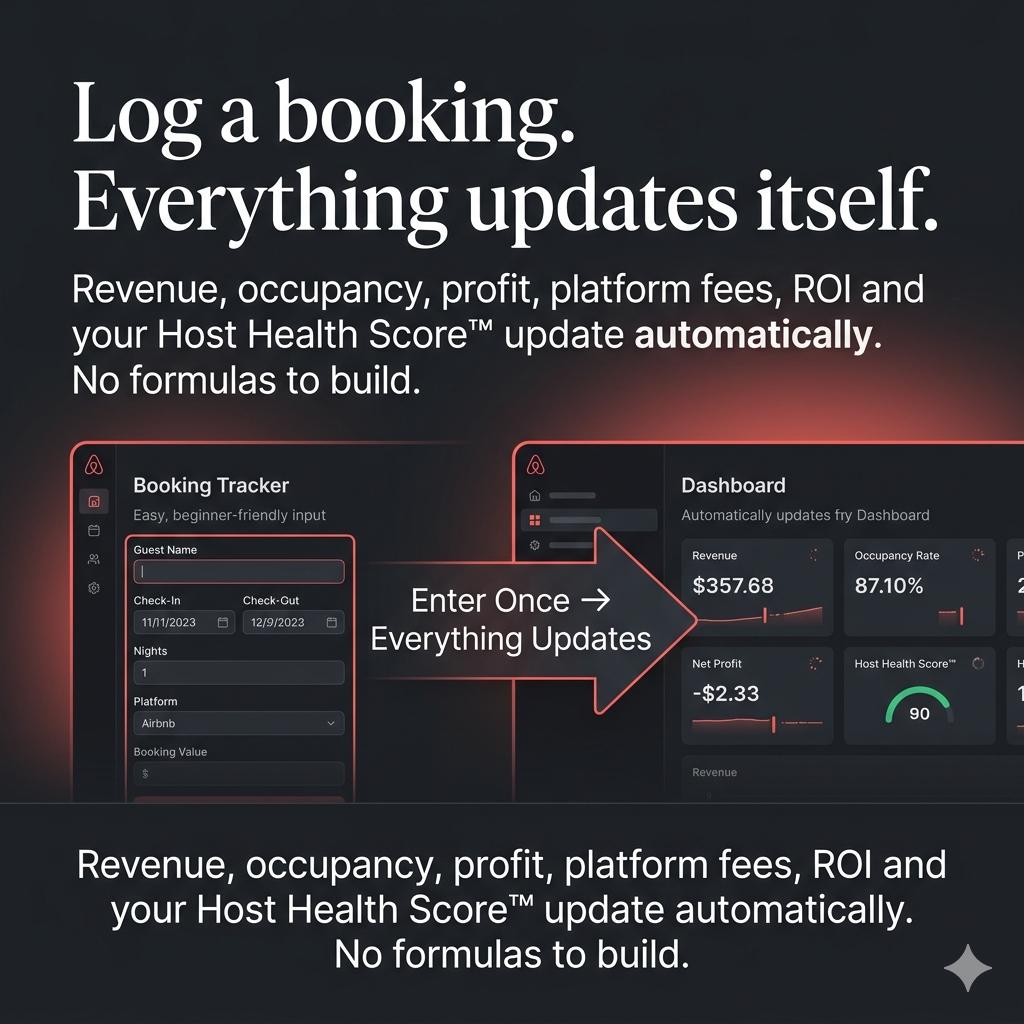 Airbnb Spreadsheet Short Term Rental Tracker Income Expense Profit Dashboard for Airbnb Hosts VRBO Hosts Google Sheets Excel - PokeTradingShop