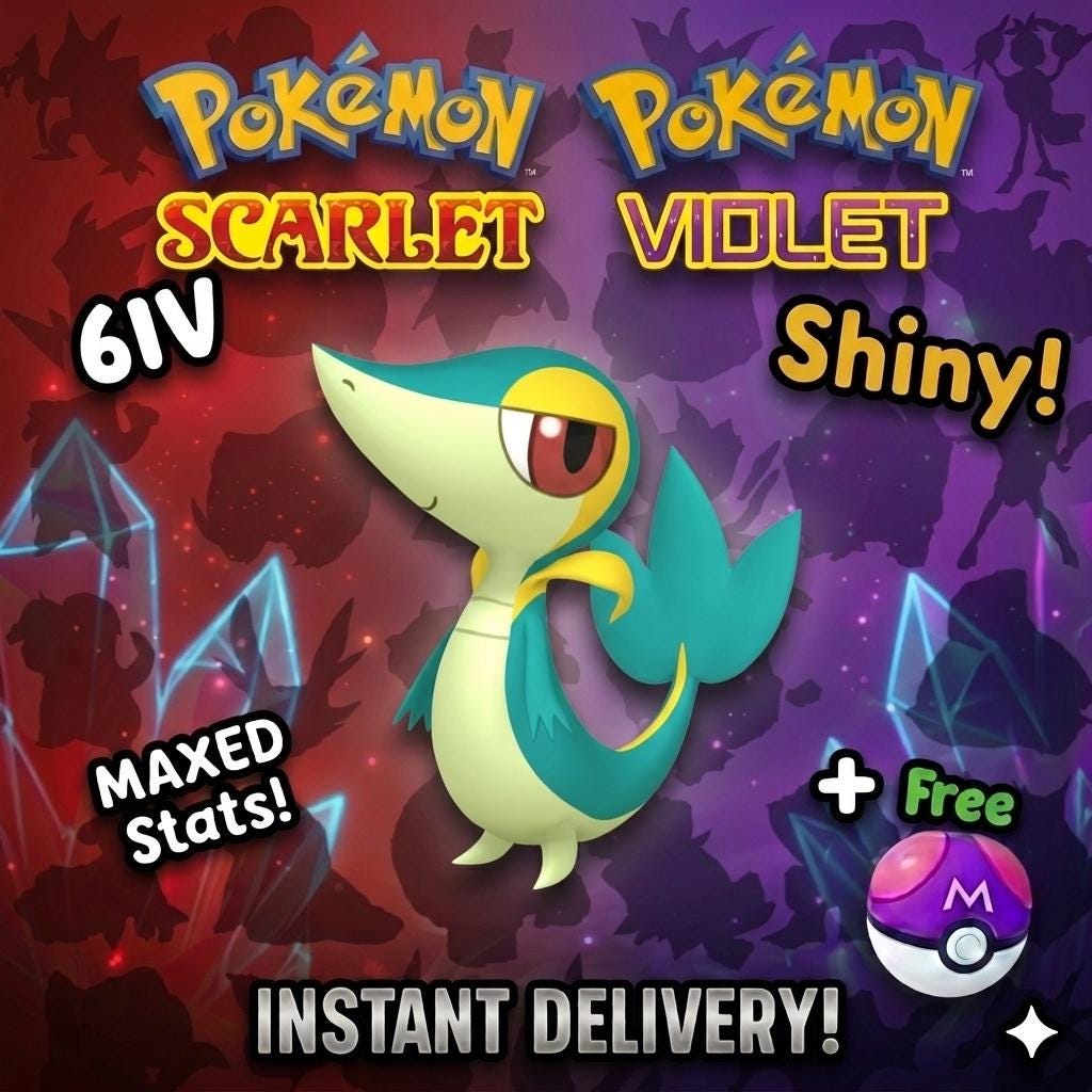Shiny SNIVY Pokémon Scarlet and Violet 6IV Competitive Battle Ready