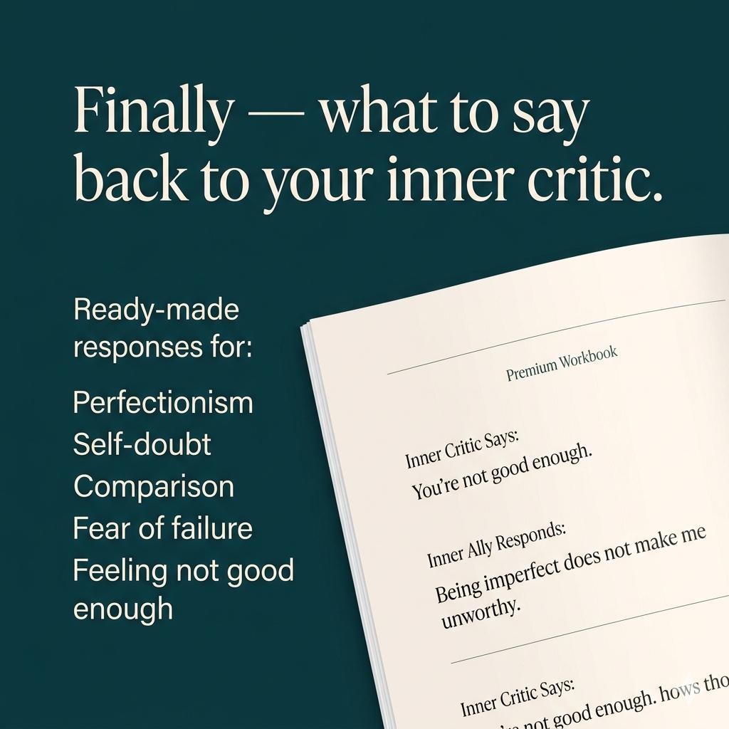 Inner Critic Workbook to Stop Negative Self Talk and Build Self Worth Self Esteem and Self Compassion Journal for Feeling Not Good Enough - PokeTradingShop