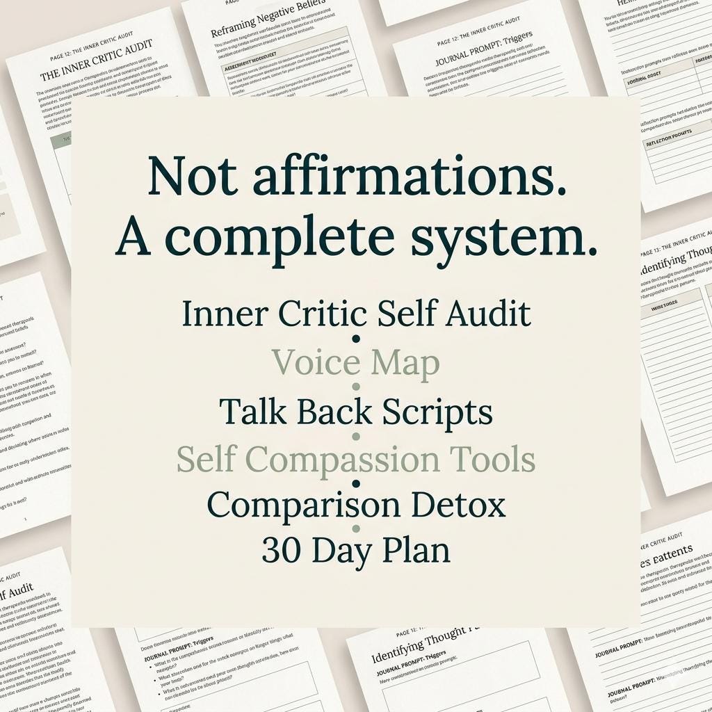 Inner Critic Workbook to Stop Negative Self Talk and Build Self Worth Self Esteem and Self Compassion Journal for Feeling Not Good Enough - PokeTradingShop