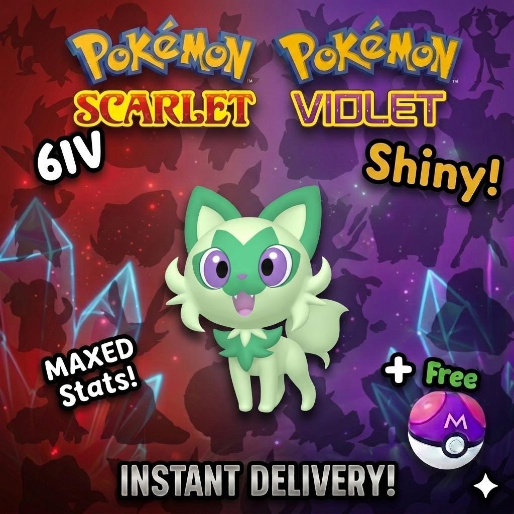 Shiny SPRIGATITO Pokémon Scarlet Violet 6IV Competitive Battle Ready