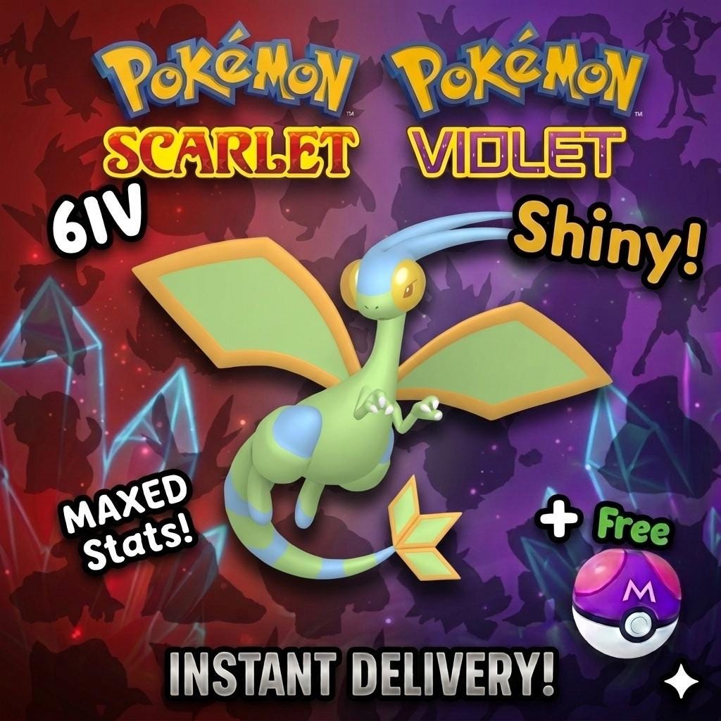Shiny FLYGON Pokémon Scarlet and Violet 6IV Competitive Battle Ready