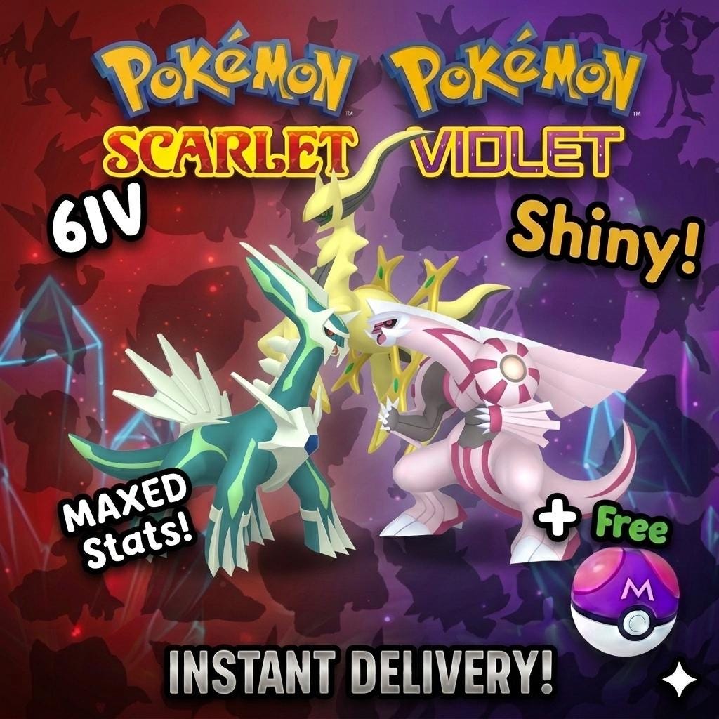 SHINY Dialga, Palkia, Arceus Bundle Pack 6IV EV Pokémon Scarlet and Violet 6IV Competitive