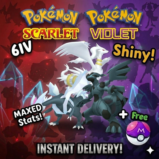Shiny Zekrom Reshiram Kyurem Bundle 6IV Battle Ready Scarlet Violet