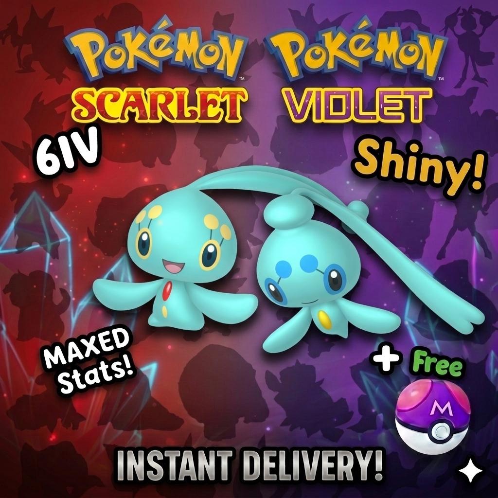 Shiny Phione Manaphy Bundle 6IV Battle Ready Scarlet Violet