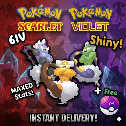SHINY Tornadus, Thundurus, Landorus Bundle Pack 6IV EV Pokémon Scarlet and Violet 6IV