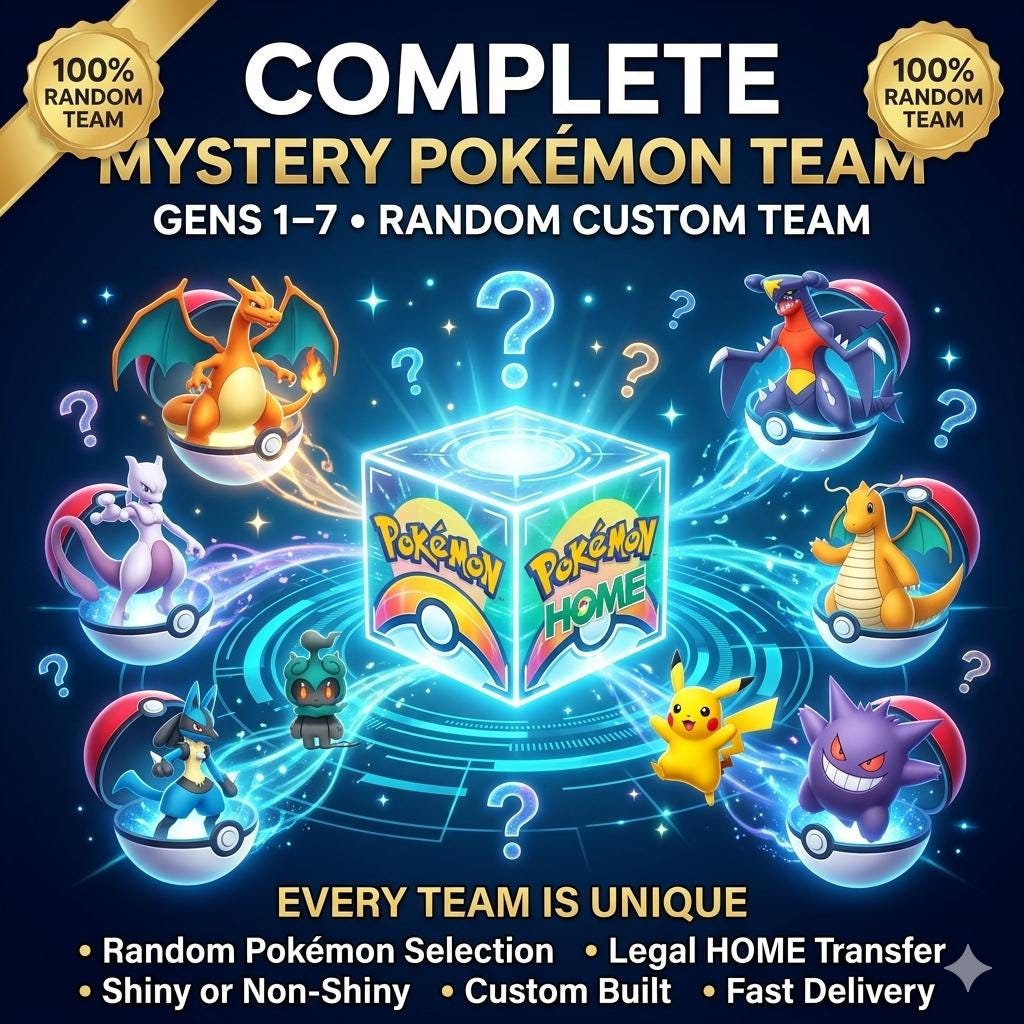 Pokemon HOME 6IV Shiny MYSTERY POKEMON Team Pokemon Scarlet Violet Pokemon Sword Shield