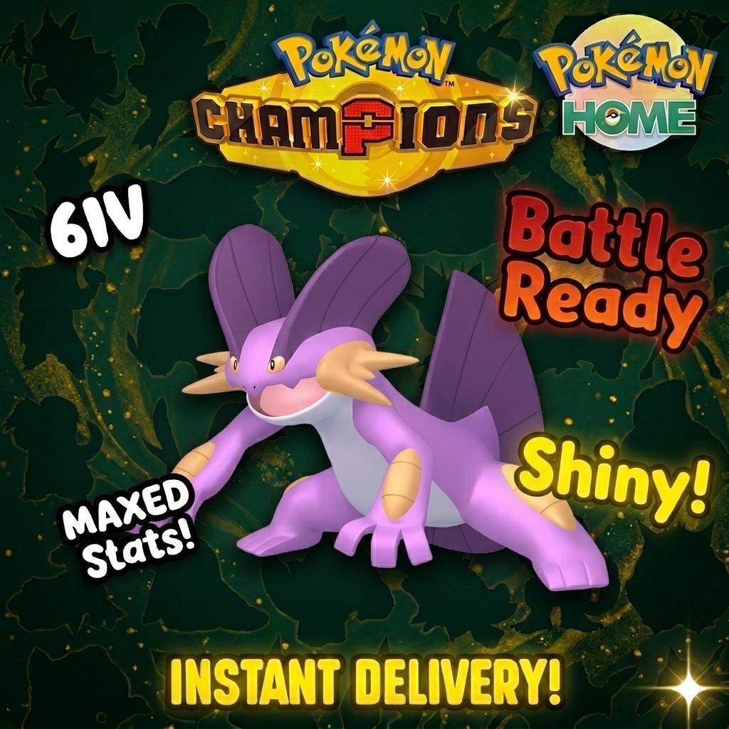 Shiny Swampert Pokémon Champions 6IV Competitive Battle Ready - PokeTradingShop