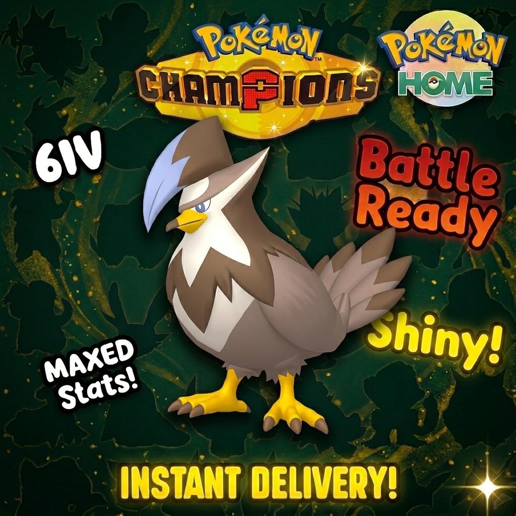 Shiny Staraptor Pokémon Champions 6IV Competitive Battle Ready - PokeTradingShop