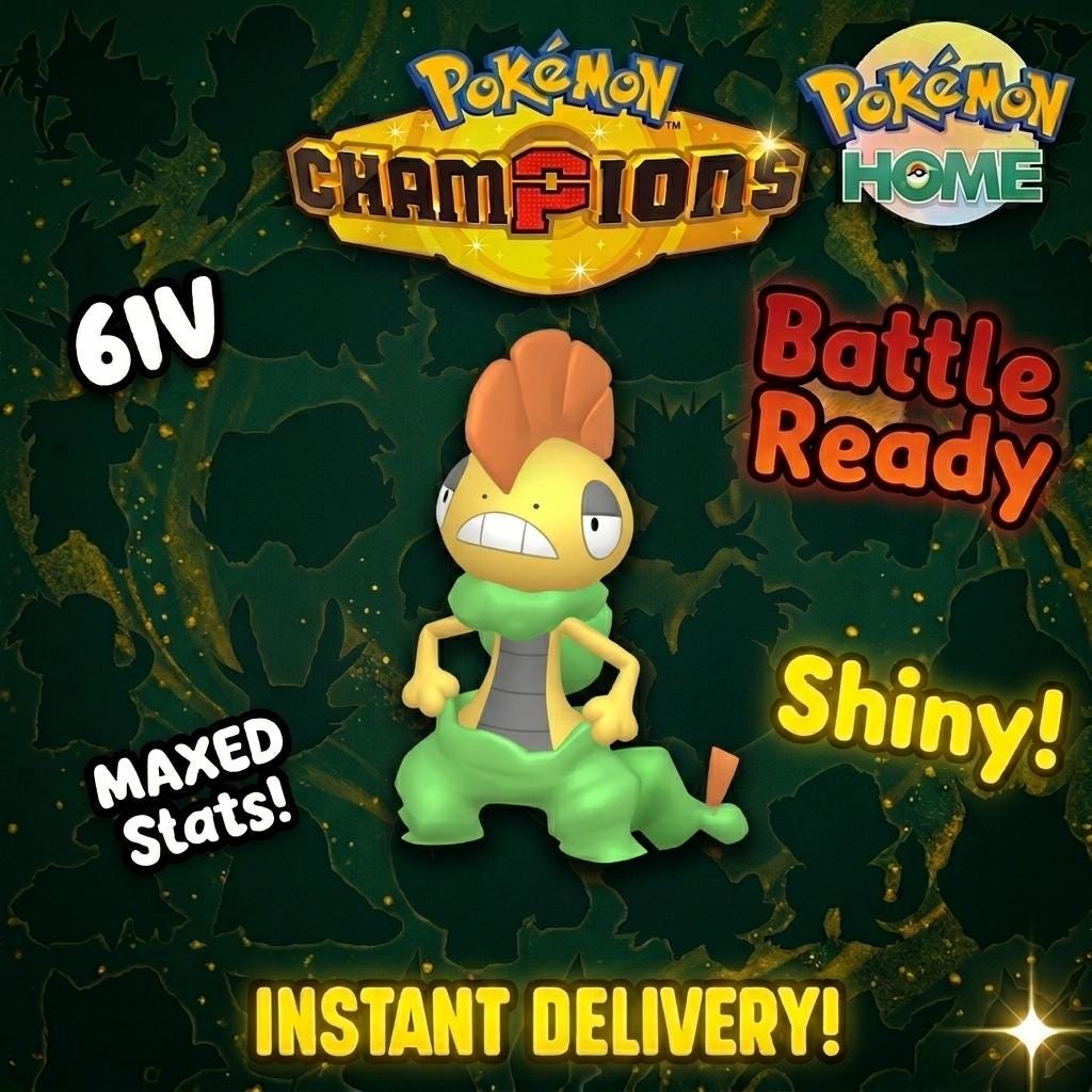 Shiny Scrafty Pokémon Champions 6IV Competitive Battle Ready - PokeTradingShop