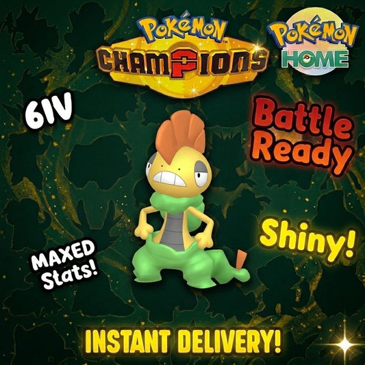 Shiny Scrafty Pokémon Champions 6IV Competitive Battle Ready