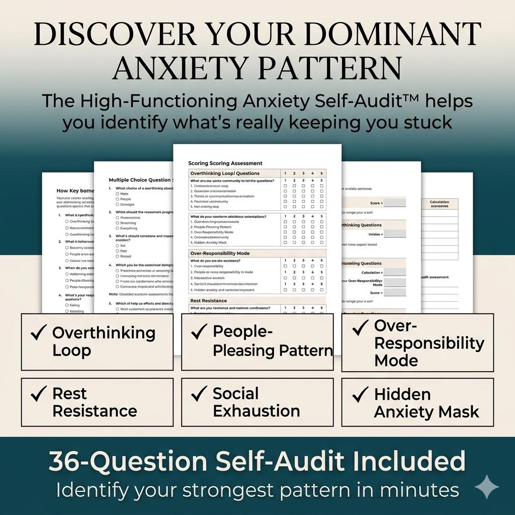 High Functioning Anxiety Workbook Self Audit Overthinking People Pleasing Boundaries PDF - PokeTradingShop